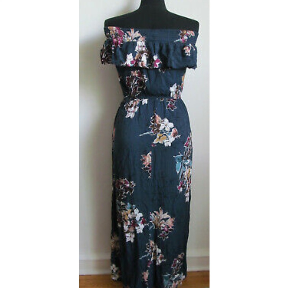Floral Print Off The Shoulders Ruffle Dress